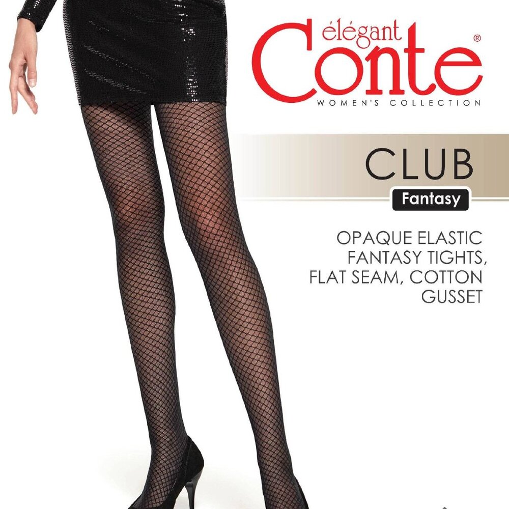 Conte Club 30 Den - Fantasy Dense Women's Tights with geometric pattern